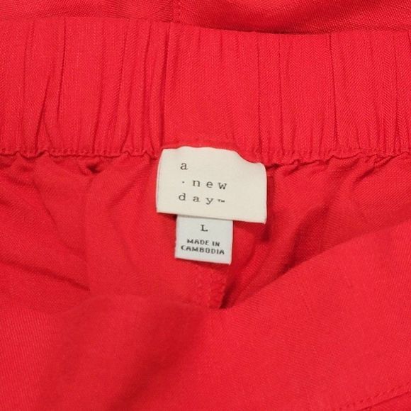 Women's Mid-Rise Linen Pull-on Shorts - a New Day L - Picture 6 of 8